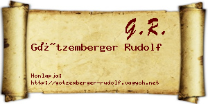 Götzemberger Rudolf névjegykártya